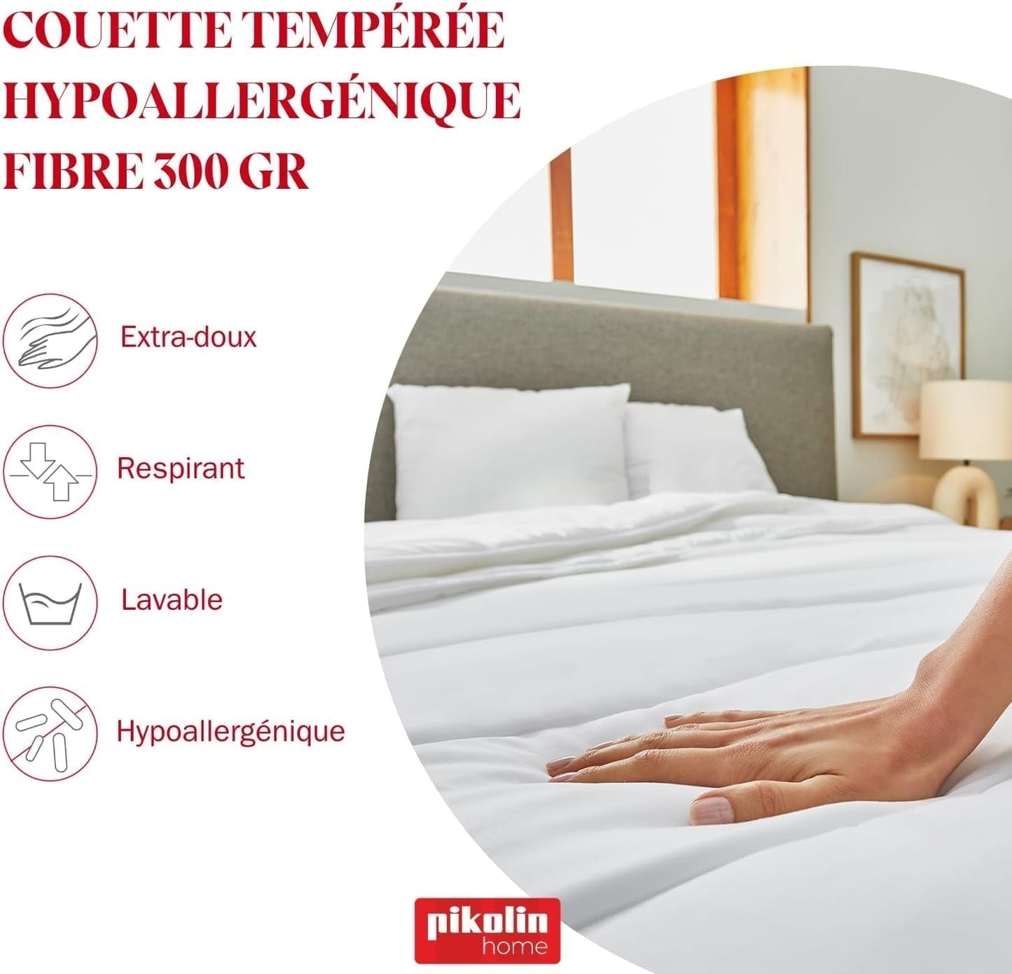 Pikolin Home - Anpassningsbart 100 % bomullslakan, andas, slitstarkt och resistent Täcken och täcken Naty Shop