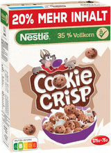 Nestlé Cookie Crisp (+20%), fullkornsfrukostkexflingor för barn, förpackning om 1 (1x450g)