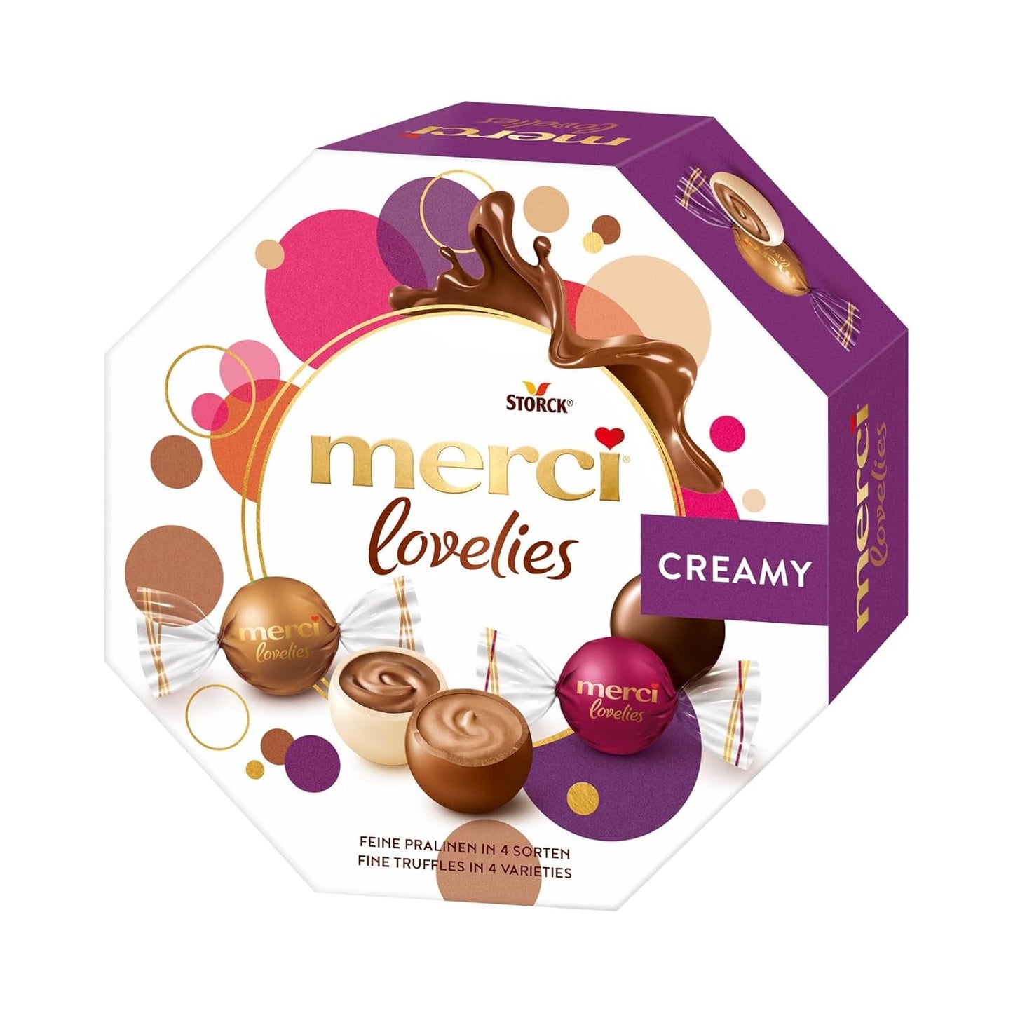 Merci Lovelies Creamy – 185 gram – Pralinmix med Naty Shop Creamy fyllda chokladspecialiteter