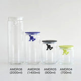 Alessi "Gianni" köksburk i glas med förseglat lock, termoplast, svart, 27,5 x 13,5 x 28 cm Matförvaringslådor Naty Shop
