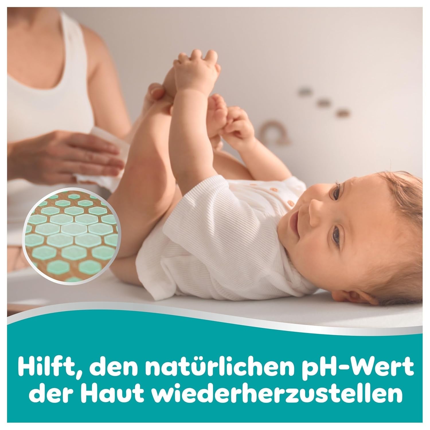 Pampers 99% vatten babyservetter, 12 förpackningar med 60 torkdukar vardera = 720 babyservetter, lätt lotion 99% vatten