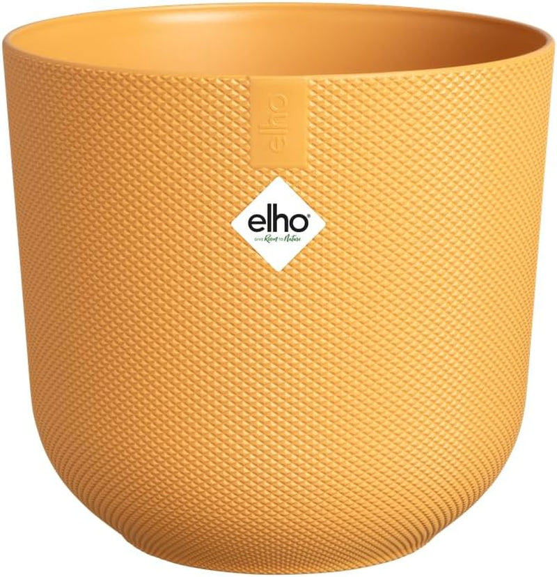 elho Jazz Round Mini 7cm - Blomkrukor för inomhusbruk - 100% återvunnen plast - Ø 7 x H 6,5 cm - Gul/Amber