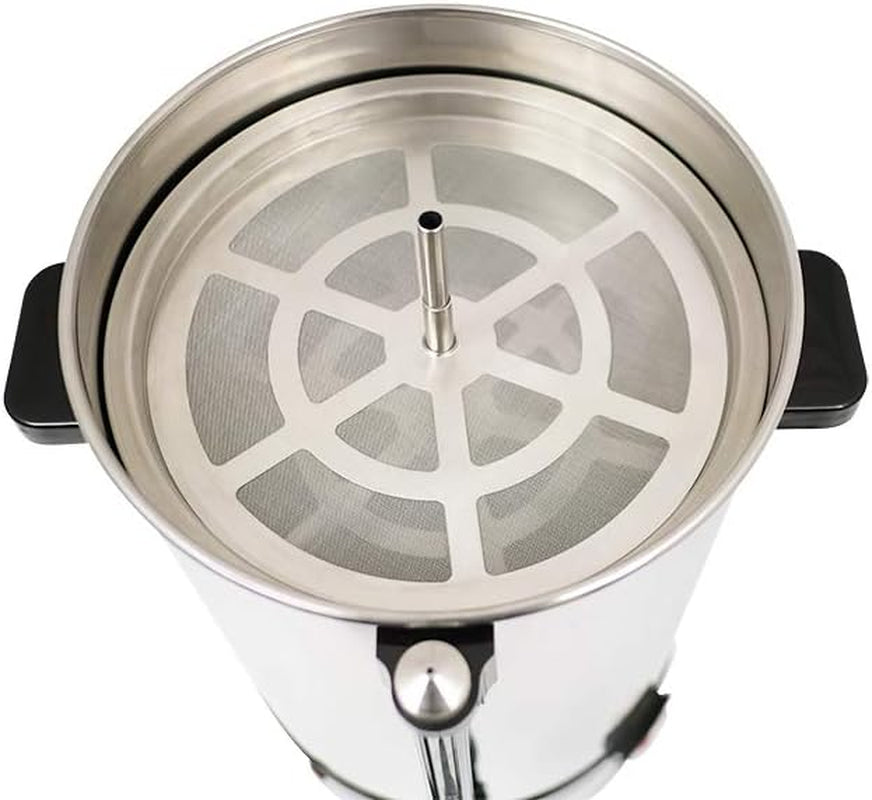 Saro espressomaskin med runt filter - 6,75 L / 40 koppar - rostfritt stål - brygg- och varmhållningsfunktion - säkerhetskran - siktglas - 1,5 kW - modell SAROMICA 6005