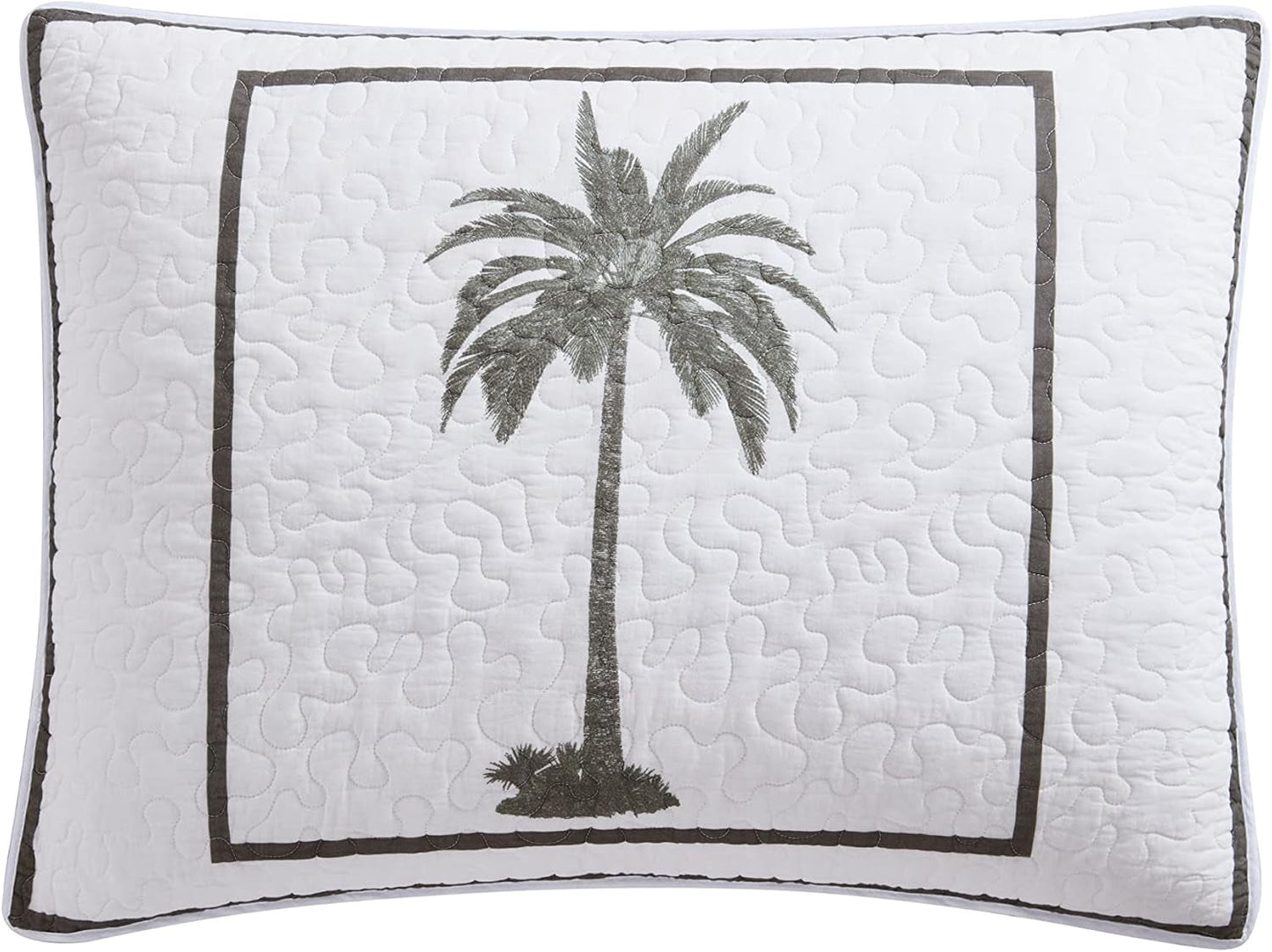 Tommy Bahama Palm Island Collection | Täcke - 100 % bomull, vändbar, mjuk och andas, förtvättad för extra mjukhet, king size-säng, grå täcken och täcken Naty Shop