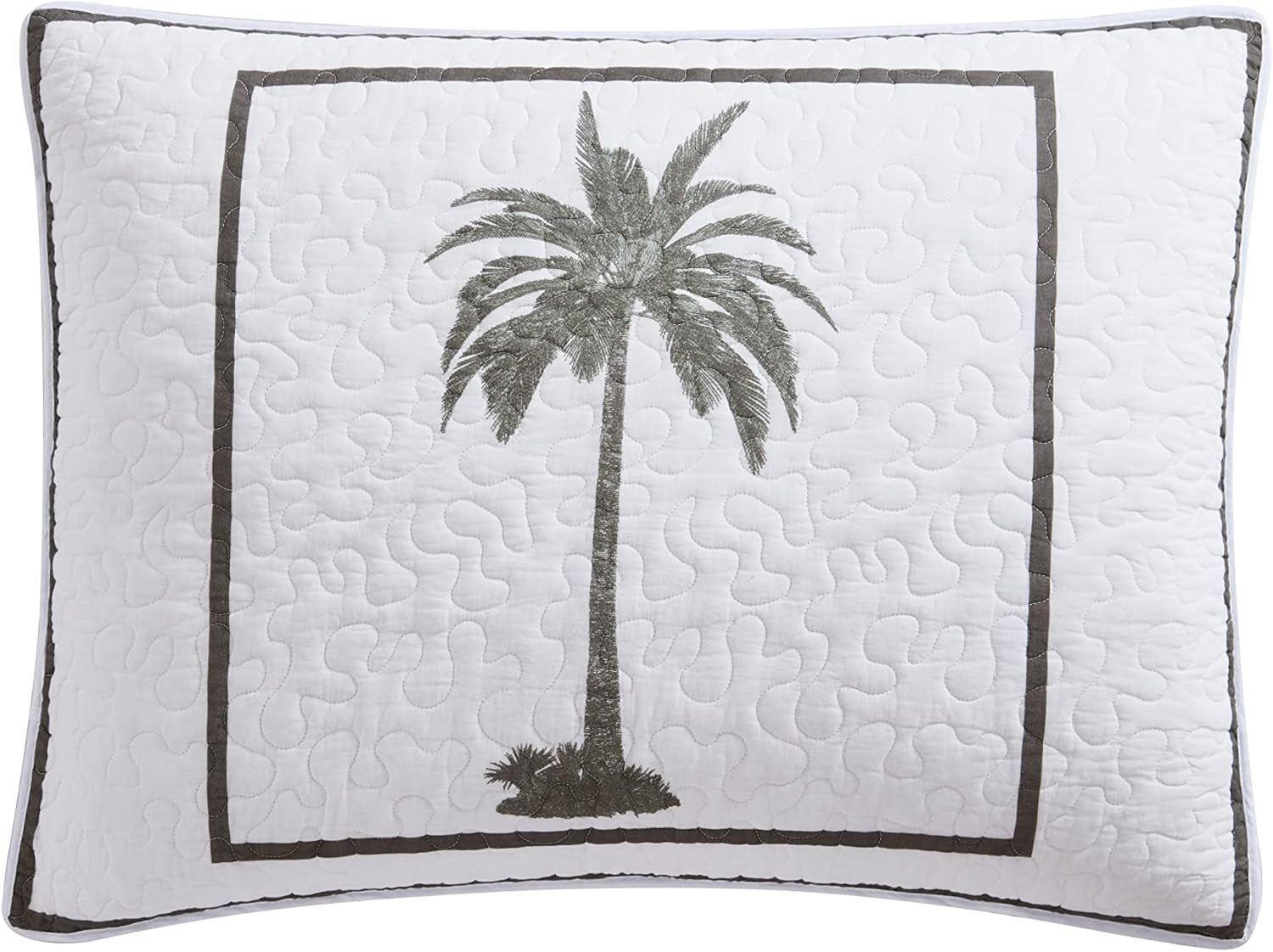 Tommy Bahama Palm Island Collection | Täcke - 100 % bomull, vändbar, mjuk och andas, förtvättad för extra mjukhet, king size-säng, grå täcken och täcken Naty Shop