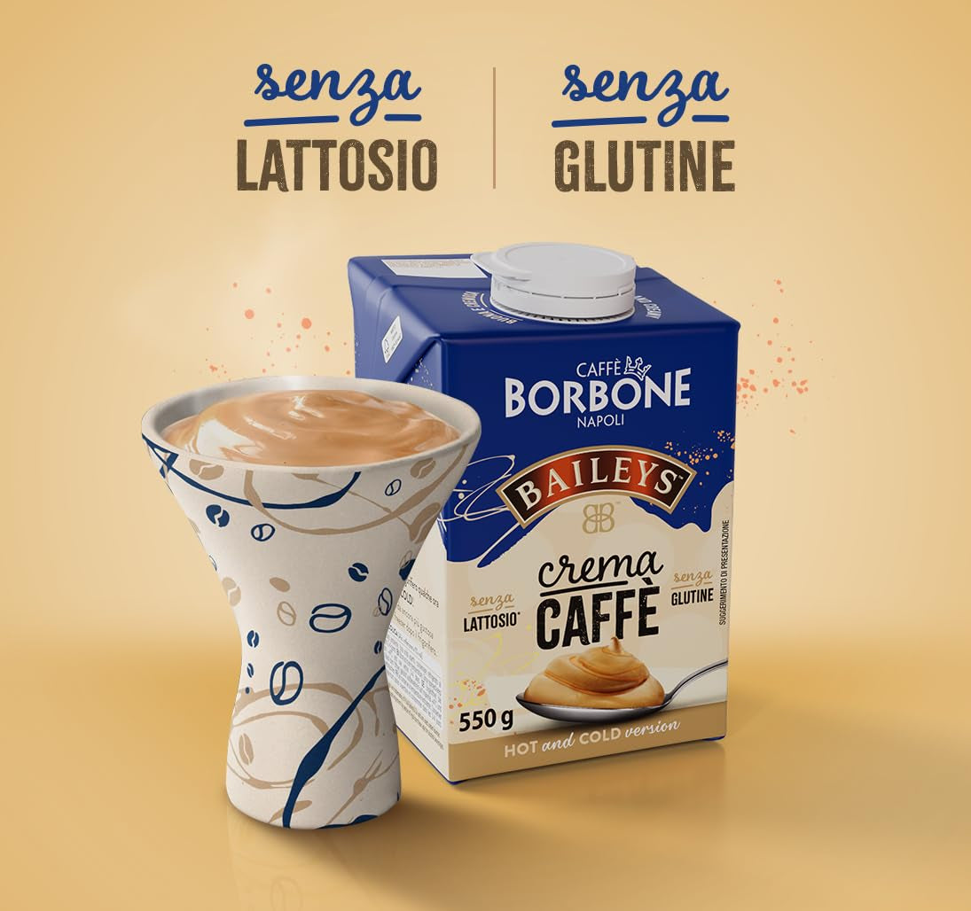 Caffè Borbone Baileys Kaffeecreme - Creme auf Milchbasis med lactosfreiem, löslichem Kaffee, med Baileys - laktos- och glutenfrei - 550-Gramm-Kartonpackung