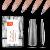 Modelones Nail Tips 216 bitar - Heltäckande Nail Tips Set, Soft Gel Tips Set, Pre-Polishing PMMA Resin Nail Tips, DIY Lime On Nail Art konstgjorda naglar, korta mandlar XS