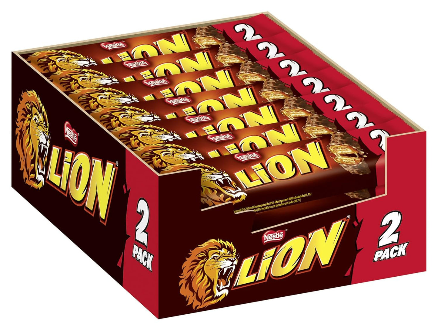 NESTLÉ LION Choco, krispig chokladkaka med kolafyllning och krispig rån, 24 st (24 x 42g)