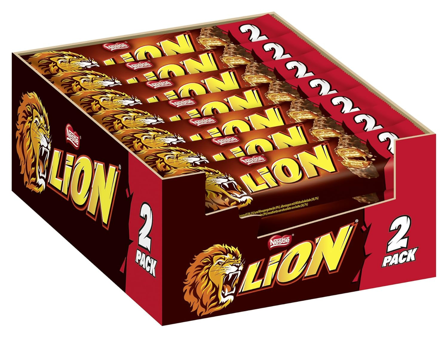 NESTLÉ LION Choco, krispig chokladkaka med kolafyllning och krispig rån, 24 st (24 x 42g)