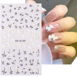 Nagelsticker Set Für Einzigartiges Nageldesign, 4 Blatt Frühlingsthemen Nail Art Zubehör, Perfekt Für 3D Gel Nägel Och UV Gel Strips