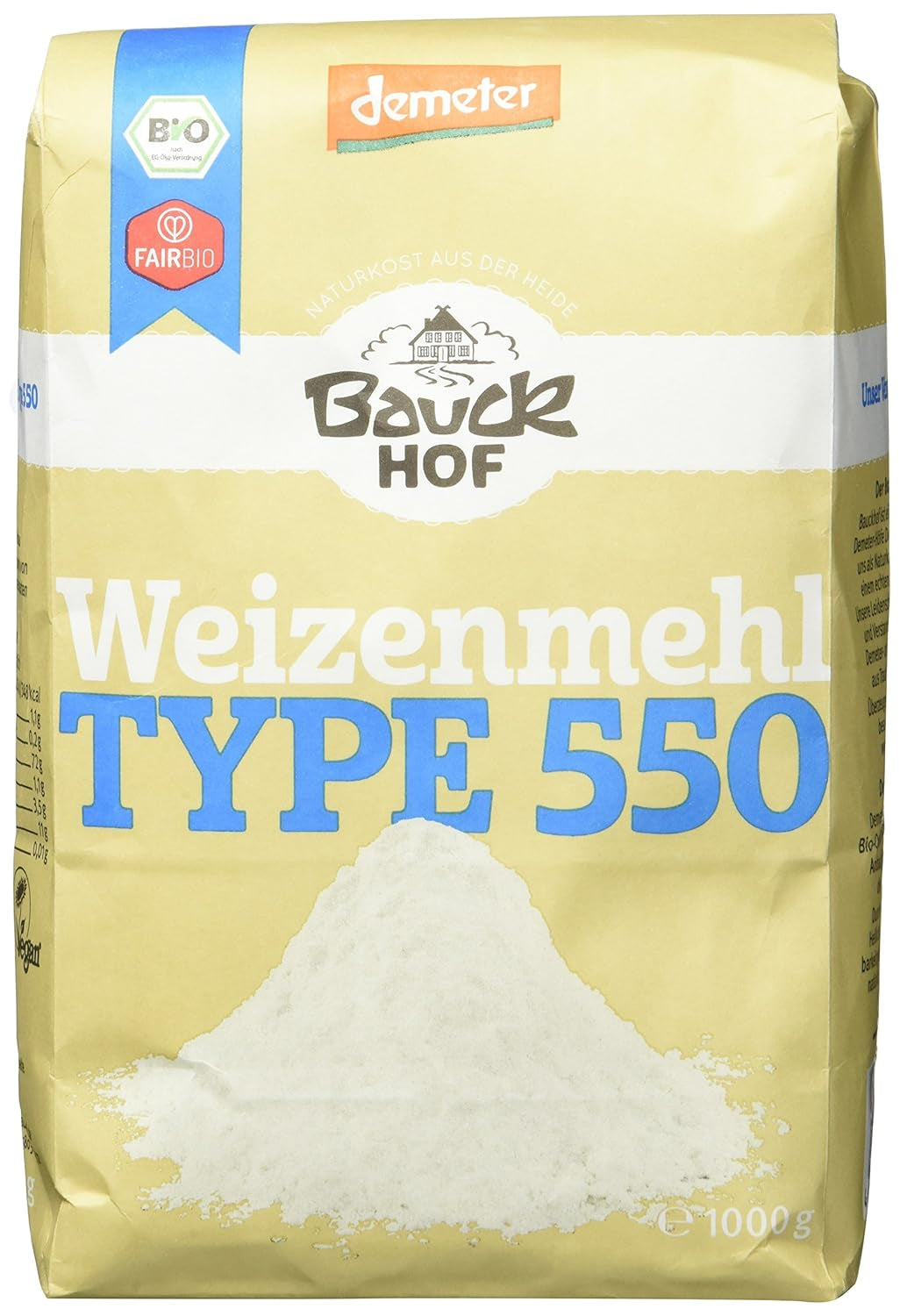 Vetemjöl Hof typ 550 Demeter, 1 kg
