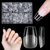 Korta konstgjorda naglar 500st mjuk gel heltäckande Nageltips för gelnaglar 12 storlekar Förpolerade nagelspetsar för gelnaglar Korta konstgjorda naglar Kista Nagelförlängningar Med Box