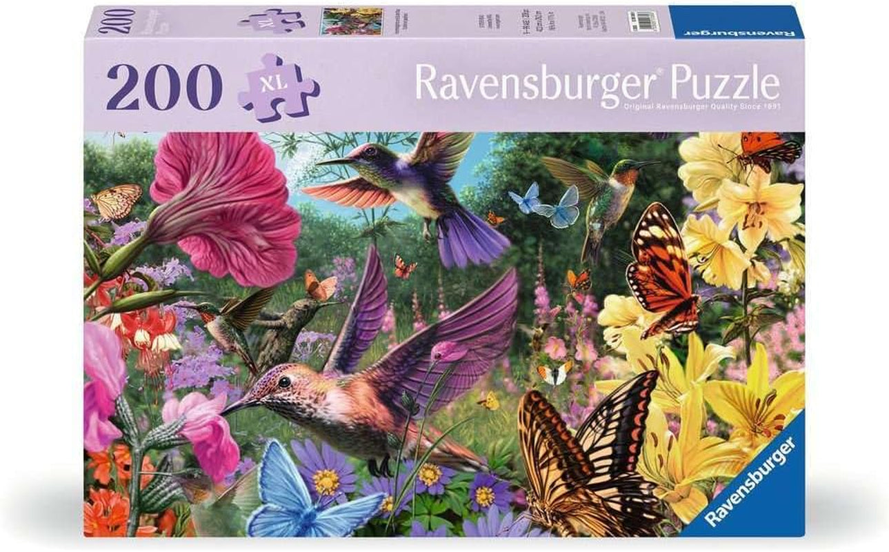 Ravensburger Puzzle 12001369 - Hummingbirds and Butterflies - 200-bitars pussel för äldre och seniorer med större pusselbitar, grepp, stor bildmall och pusselbaspussel Naty Shop Standardtitel