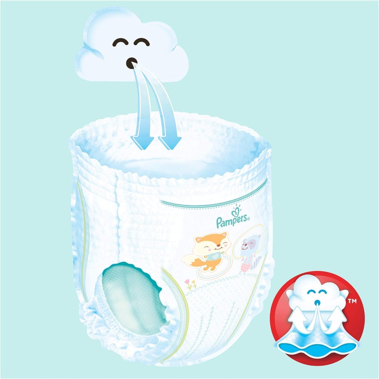 Pampers (gammal version), trosor, storlek 4, 9 kg-15 kg, trepack (1 x 88 blöjor)