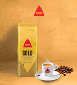 Parti Delta kaffebönor, guldförpackning, 500 g