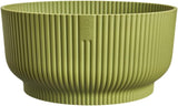 elho Vibes Fold Bowl 25 - Blomkrukor inomhus - 100% återvunnen plast - Ø 24,9 x H 12,1 cm - Grön/Ferngrün