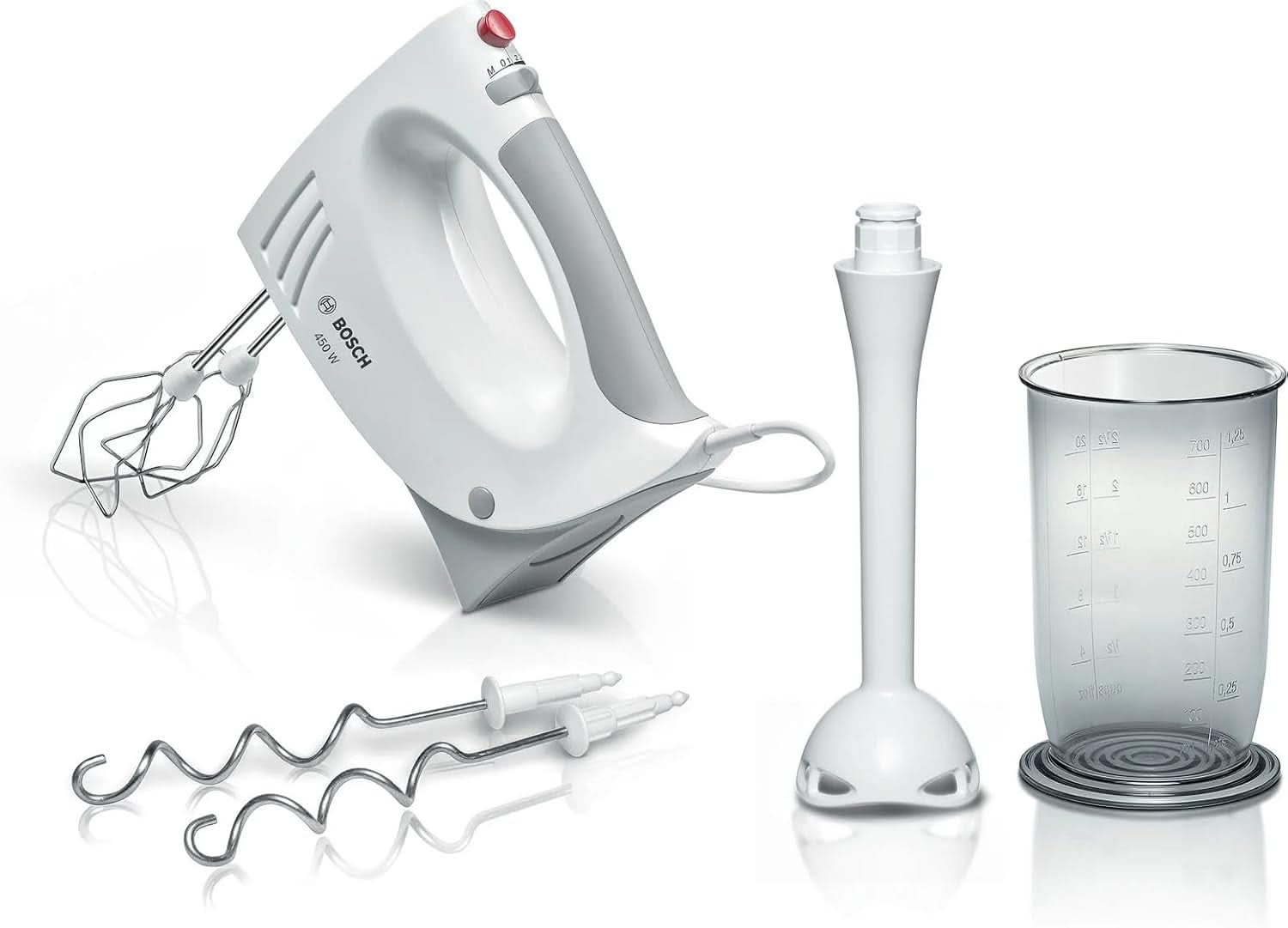 Bosch Hausgeräte MFQ3540 Handrührer, Grau, Weiß, 7,7 Cm L X 20,1 Cm B X 14,1 Cm H Kitchen Naty Shop