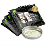 Naturliga ingredienser Instant Black Hair Dye Shampoo, Semi Permanent Black Hair Dye, Lätt att använda, Långvarig, Naturliga ingredienser (10 stycken, svart) Naty Shop Hårfärgning