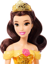 Mattel Disney Princess Leksak Ledad Belle Modedocka med gnistrande kläder och tillbehör Disney filminspirerad present till barn HLW11