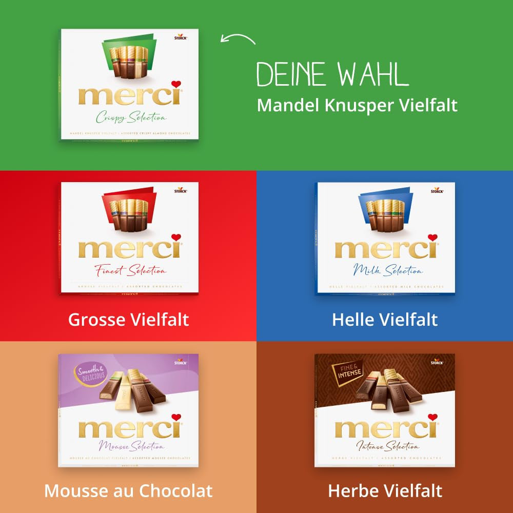 Finest Selection Variety Mandel Crunch – 10 x 250 g – Fyllda och ofyllda chokladspecialiteter