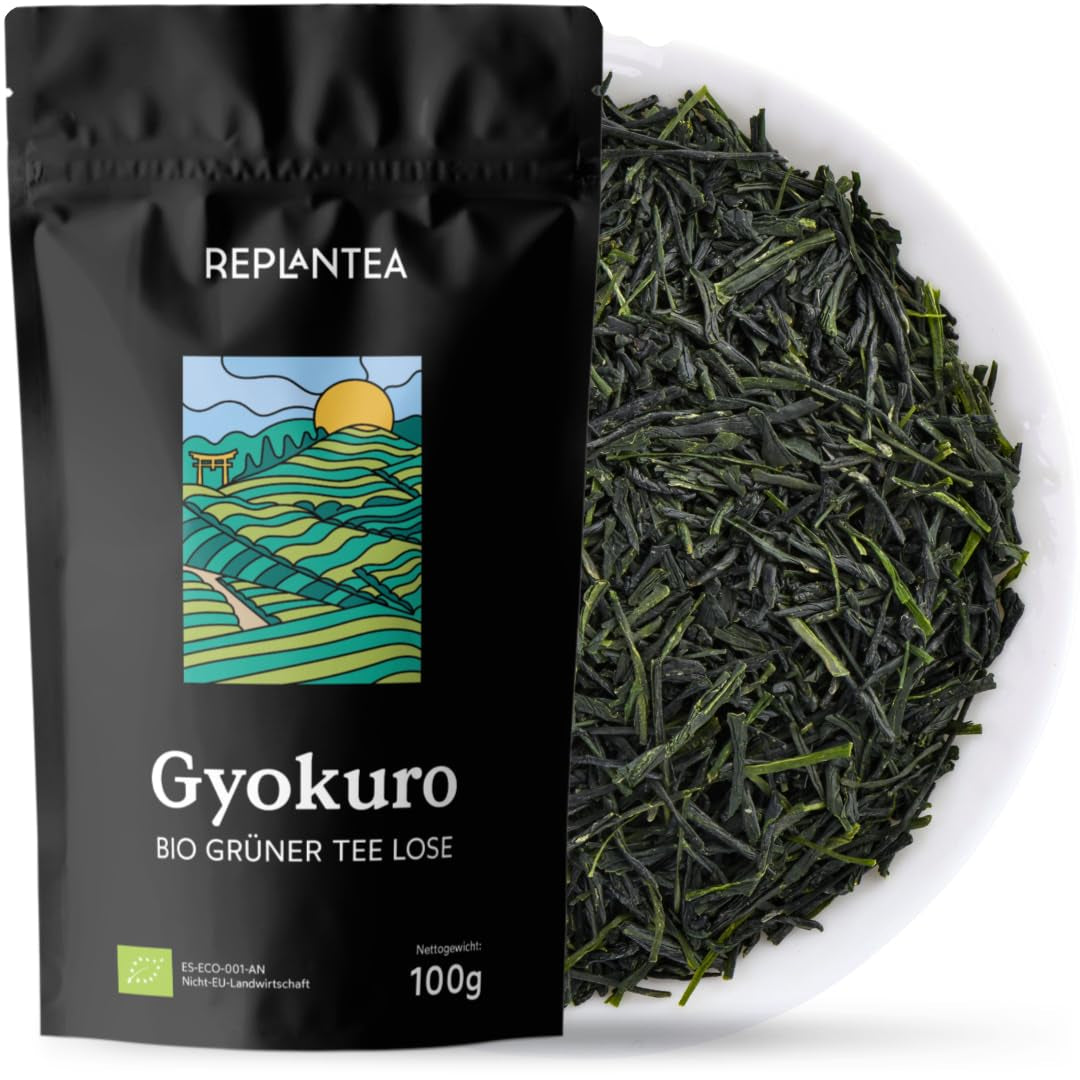 Ekologiskt Gyokuro japanskt grönt te (100 g) | Premium bulk te | Raffinerad umamismak och delikat sötma | OMPLANTERA