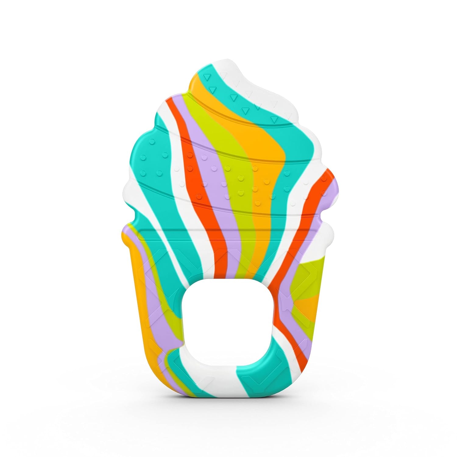 Bright Starts Lugnande Soft Serve Silikonbitring, glassstrut Lätt att ta tag i, BPA-fri, unisex, 3 månader+