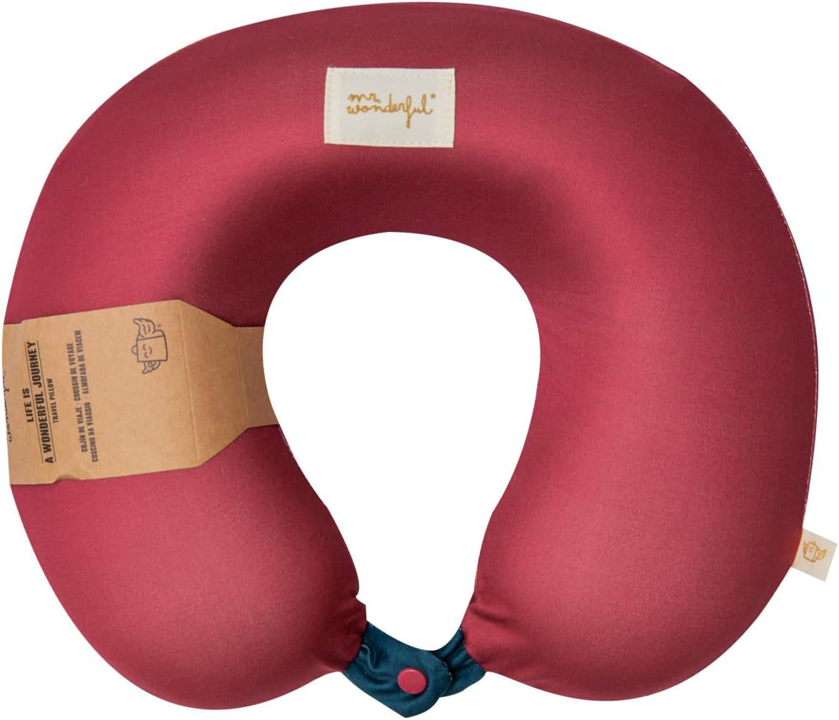 Mr. Wonderful - Resekudde - Granat - Resande nackkudde - Tillverkad av polyester resekuddar Naty Shop Standardtitel