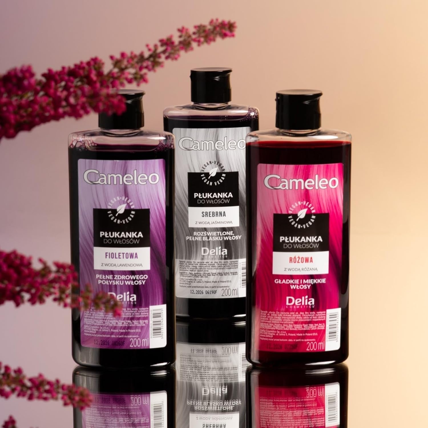 Cameleo - Rose Water Pink Hair Tonic No Yellow Tint Semipermanent hårfärg - För blont & grått hår - Färg & vård - Parabenfri | 200 ml Naty Shop hårfärgning