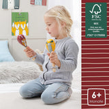 HEJ LØNNE set med 2 träklockor - Maracas för barn - musikinstrument i trä för att främja motorik, koordination och socialt beteende - träklocka för barn - leksak för barn Leksaker Bebe Naty Shop
