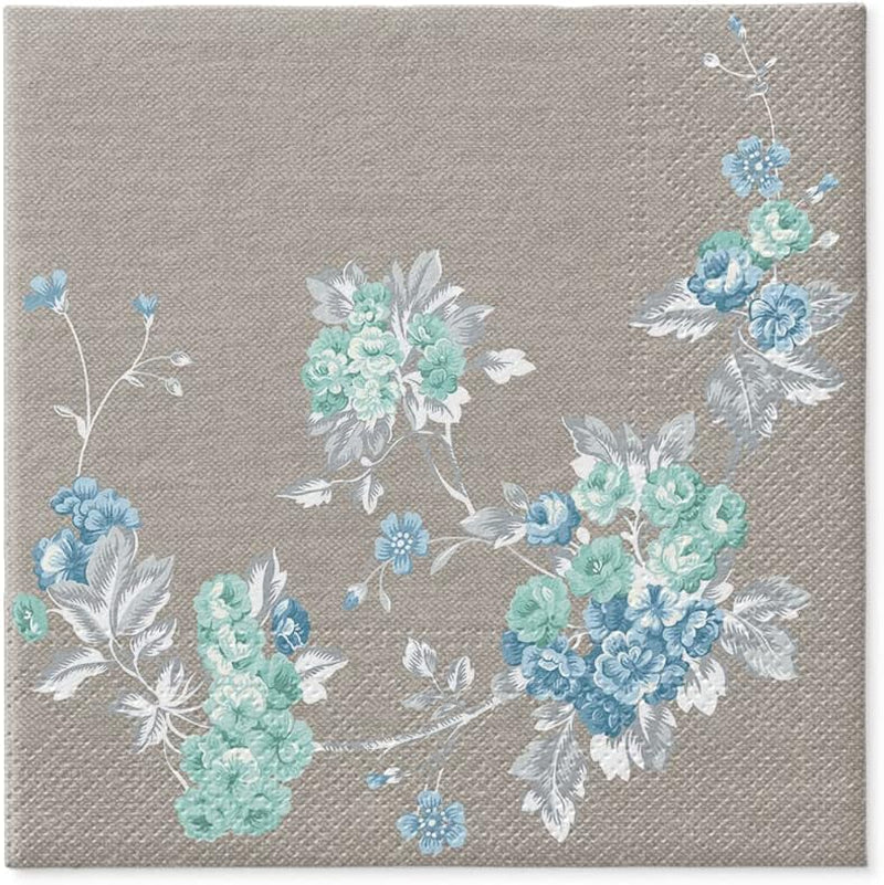 PAW - 3-lagers servetter (33 X 33 Cm) I 20 delar I Perfekt för födelsedagar, fester, bröllop, nattvard och helgdagar I Färgglada pappersservetter - Eleganta blommor I Färg: Fredlig trädgård