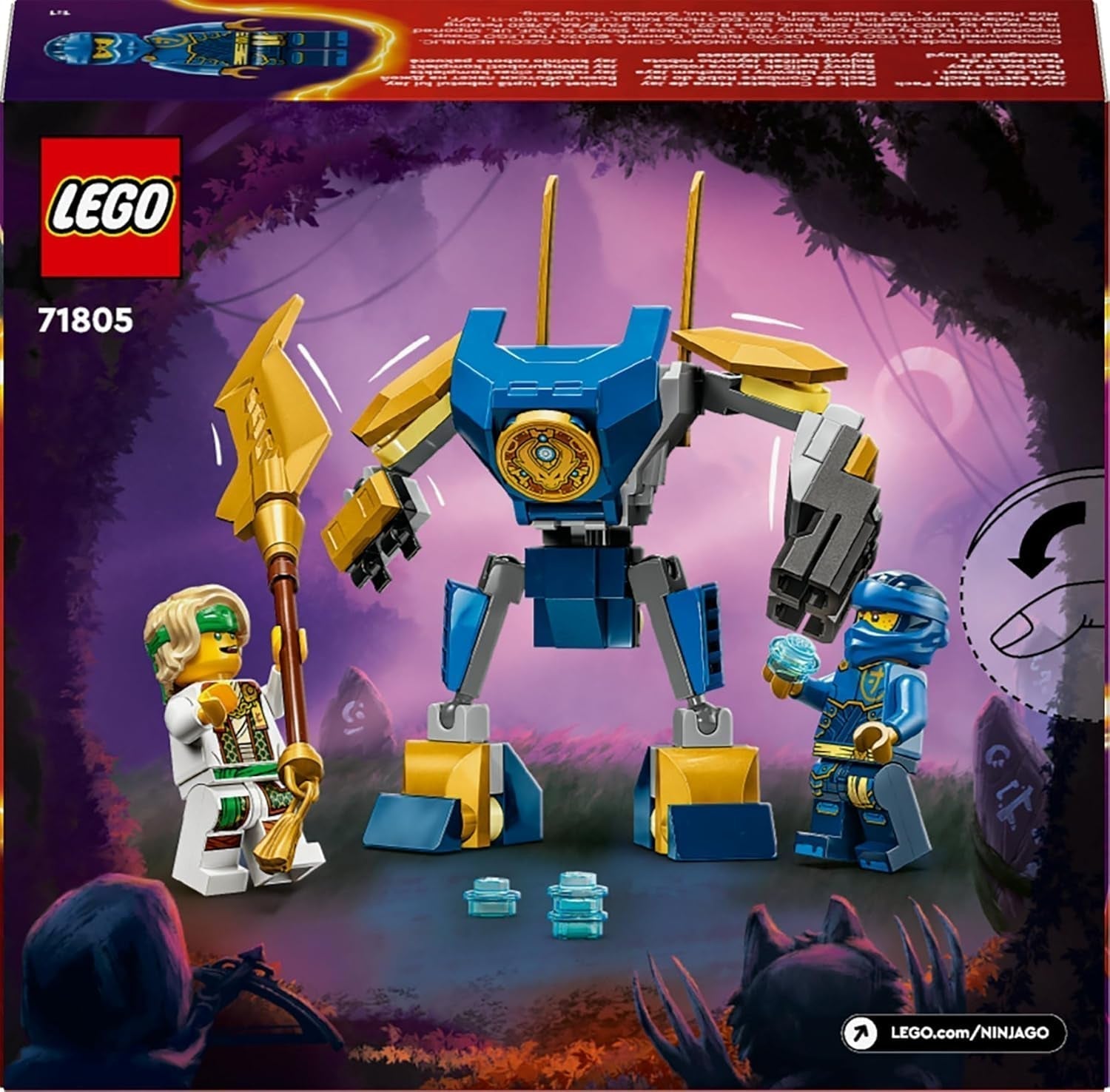 LEGO NINJAGO Jay Battle Mech, ninja leksak för barn med figurer, inklusive Jay minifigur med mini katana, actionfigurer och mek, liten present till kreativa pojkar och flickor från 6 år 71805 Byggset Besuche den LEGO-Store