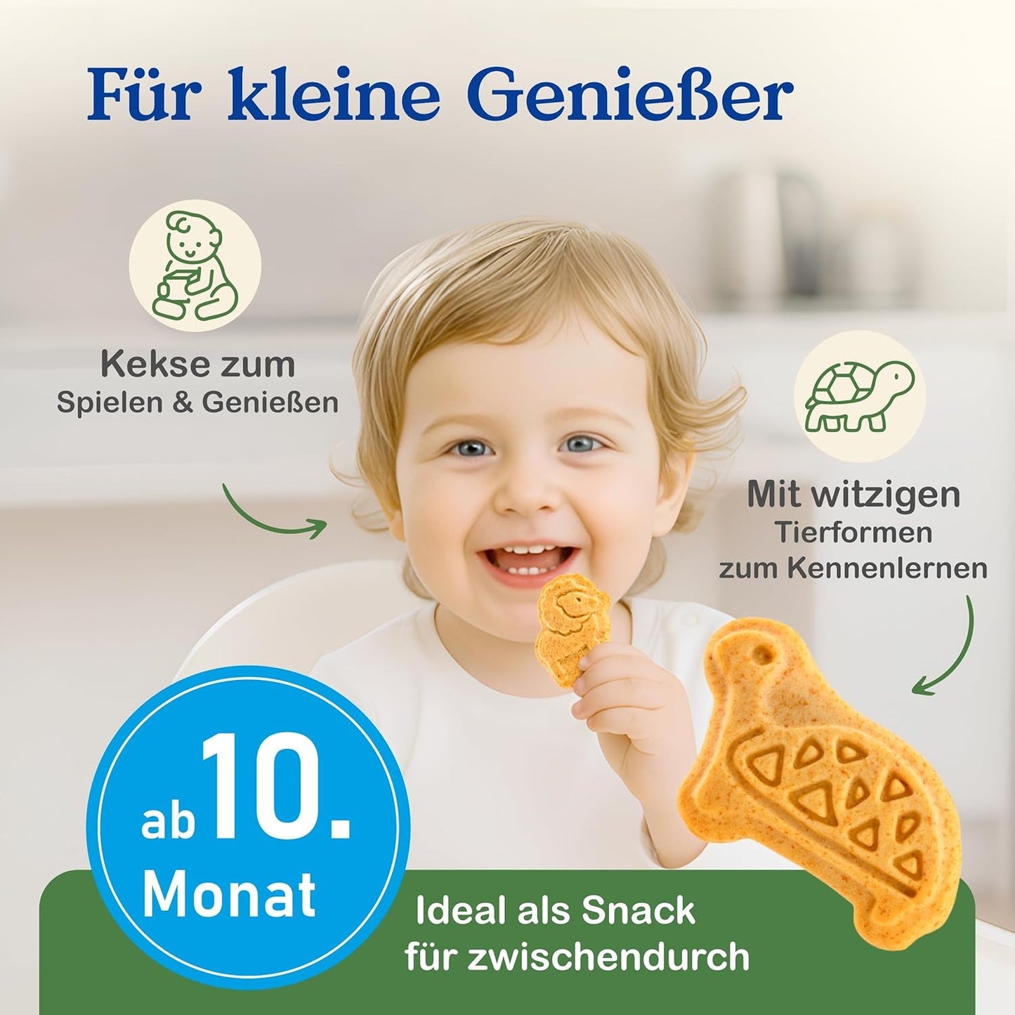 Alete Organic Crunchy Biscuits with Alac (4 x 125g) - Crunchy Alac Biscuits för bebisar, palmoljefria, från 10 månader