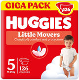 Huggies Babyblöjor Little Movers, Disney Design, storlek 5, 126 Count (3 x 42), månadslåda