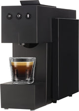 Espressomaskin med K-FEE SQUARE kapslar för kaffe, te och kakao | Kompakt espresso | Snabb uppvärmning | 0,8 l vattentank | 19 takter | Piano svart