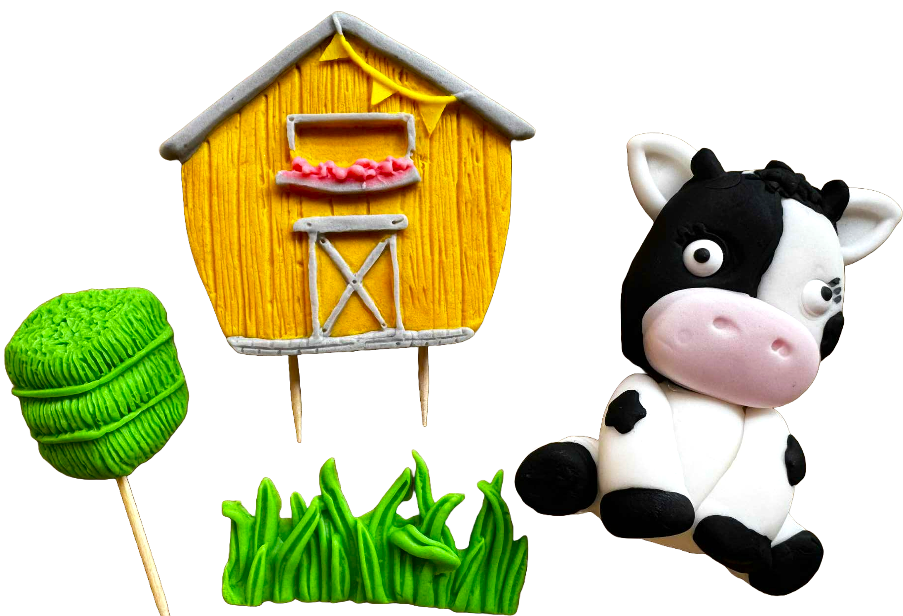 Set med 4 ätbara dekorationer, Vacuta Lola Sugar Paste Decorations Nati Shop