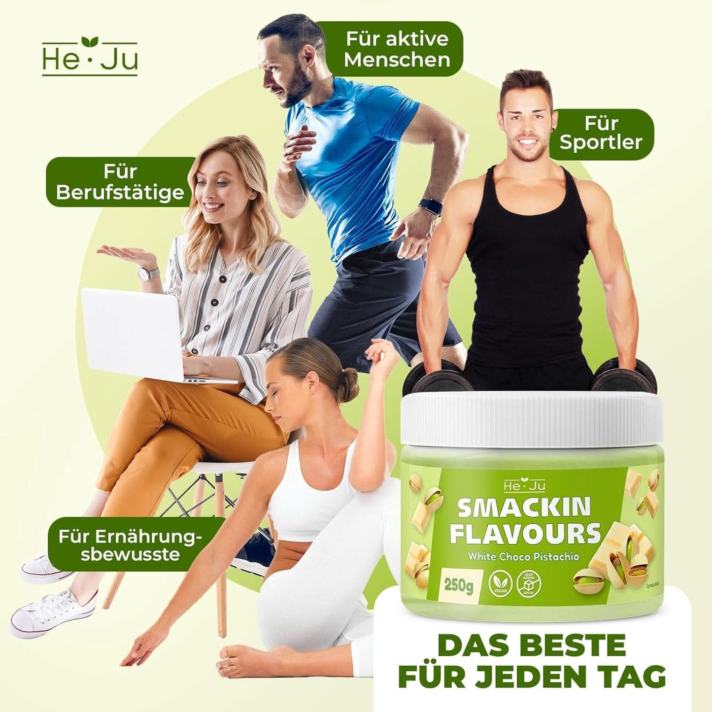 He-Ju, Pulver med vit choklad och pistagesmak, 250 gram Naty Shop Flavours