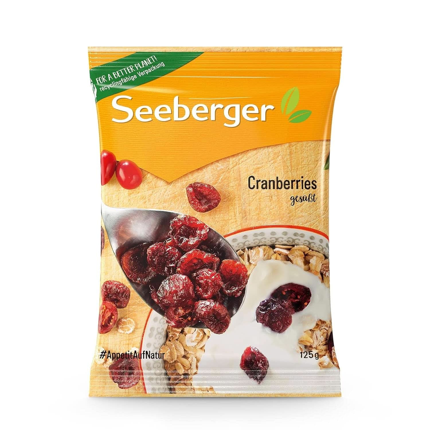 Seeberger tranbär, halverade kanadensiska tranbär, fruktiga och söta, 13 x 125 gram Naty Shop Dehydrerade produkter 13 x 125 gram 13 x 125 gram