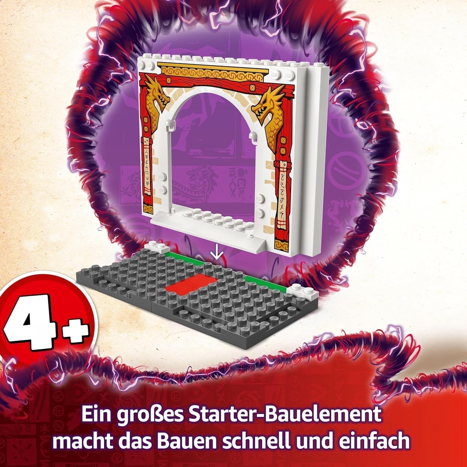 LEGO NINJAGO Spinjitzu Ninja Temple - Lekset med 4 minifigurer och 1 drakfigur - Byggset - Jul- eller födelsedagspresent för pojkar och flickor från 4 år 71831 Byggset Besuche den LEGO-Store