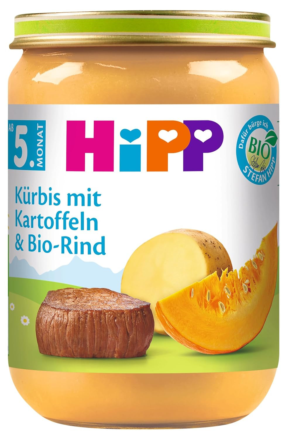 HiPP-pumpa med potatis och ekologiskt nötkött 6-pack (6 x 190 g)