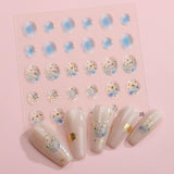 JMEOWIO 6 Blatt 3D Nagelsticker Goldene Unregelmäßige Geometrische Nail Art Sticker Selbstklebend Nagelaufkleber 5D Stereoskopisk Dekoration Nageldesign Zubehör