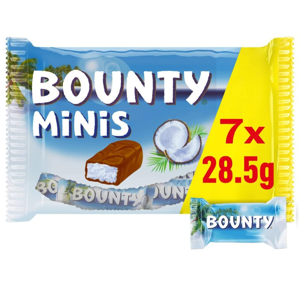 Bounty Minis Choklad Bulk Pack, Fine Coconut Mini Chokladkakor, 227 g, Choklad presentidé, Choklad Bulk Pack