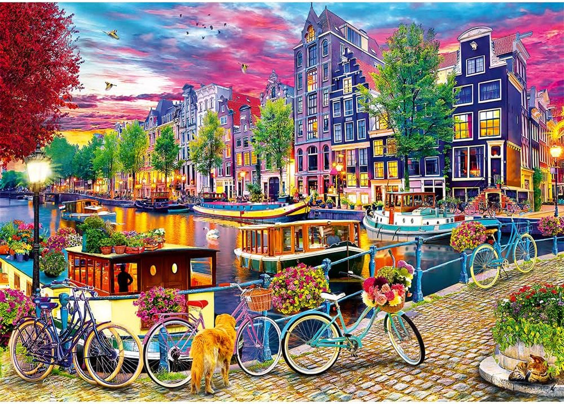 Trefl - 2In1 Puzzle: European Capitals - 2 X 500 bitar - Set med två pussel, gör-det-själv, kreativ underhållning, för vuxna och barn 10+ pussel Naty Shop
