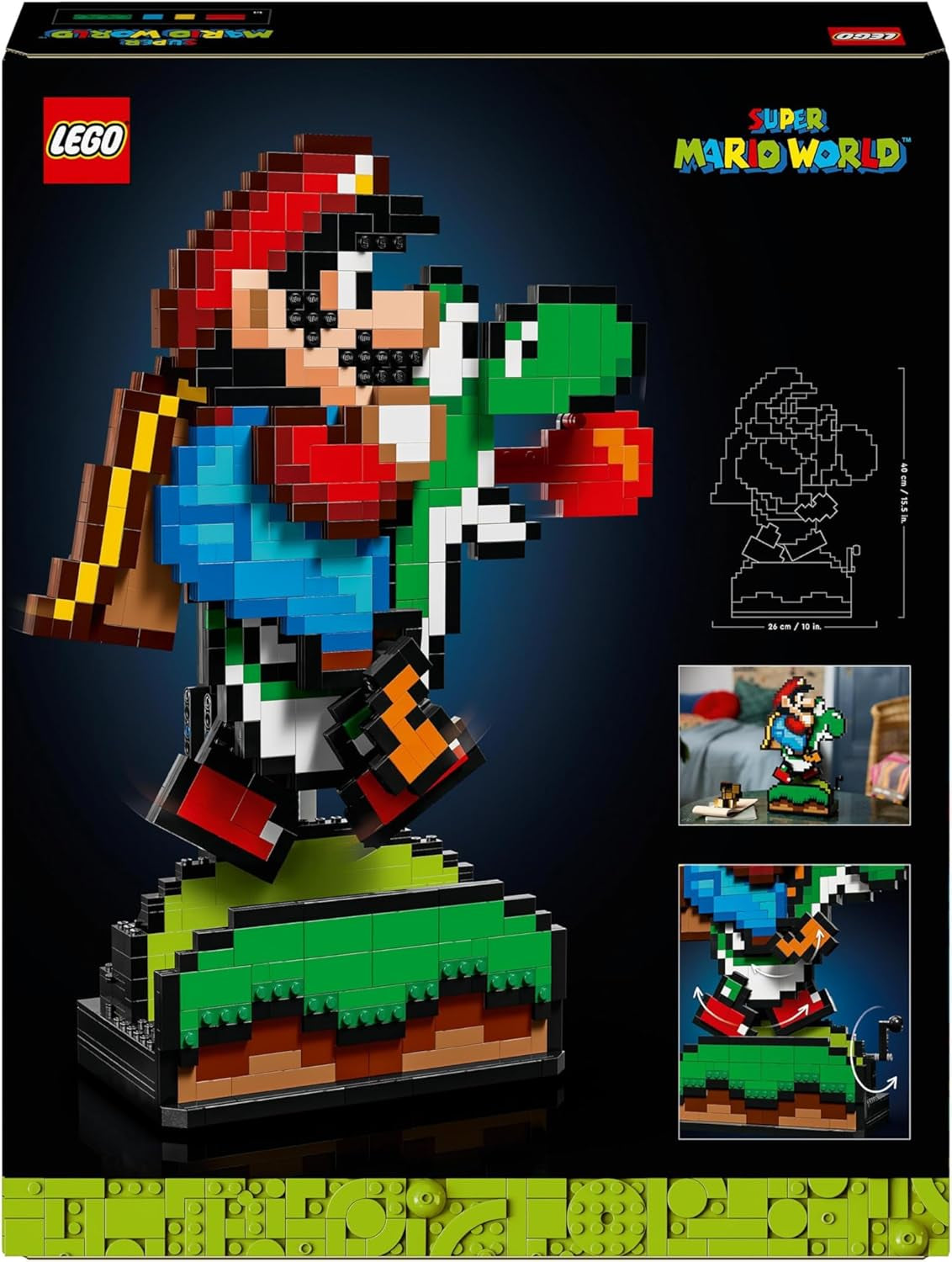 LEGO Super Mario World: Mario & Yoshi Nintendo Samlarset, Pixelfigurer, Modellbygge & Display, Heminredning & Samlarföremål, Modellkit & Present för vuxna fans 71438 Byggset Besuche den LEGO-Store