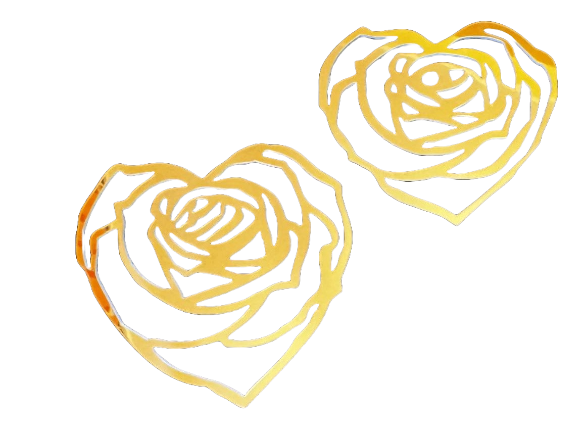 Set med 2 icke-ätbara dekorationer, akryl, Rose hearts Naty Shop