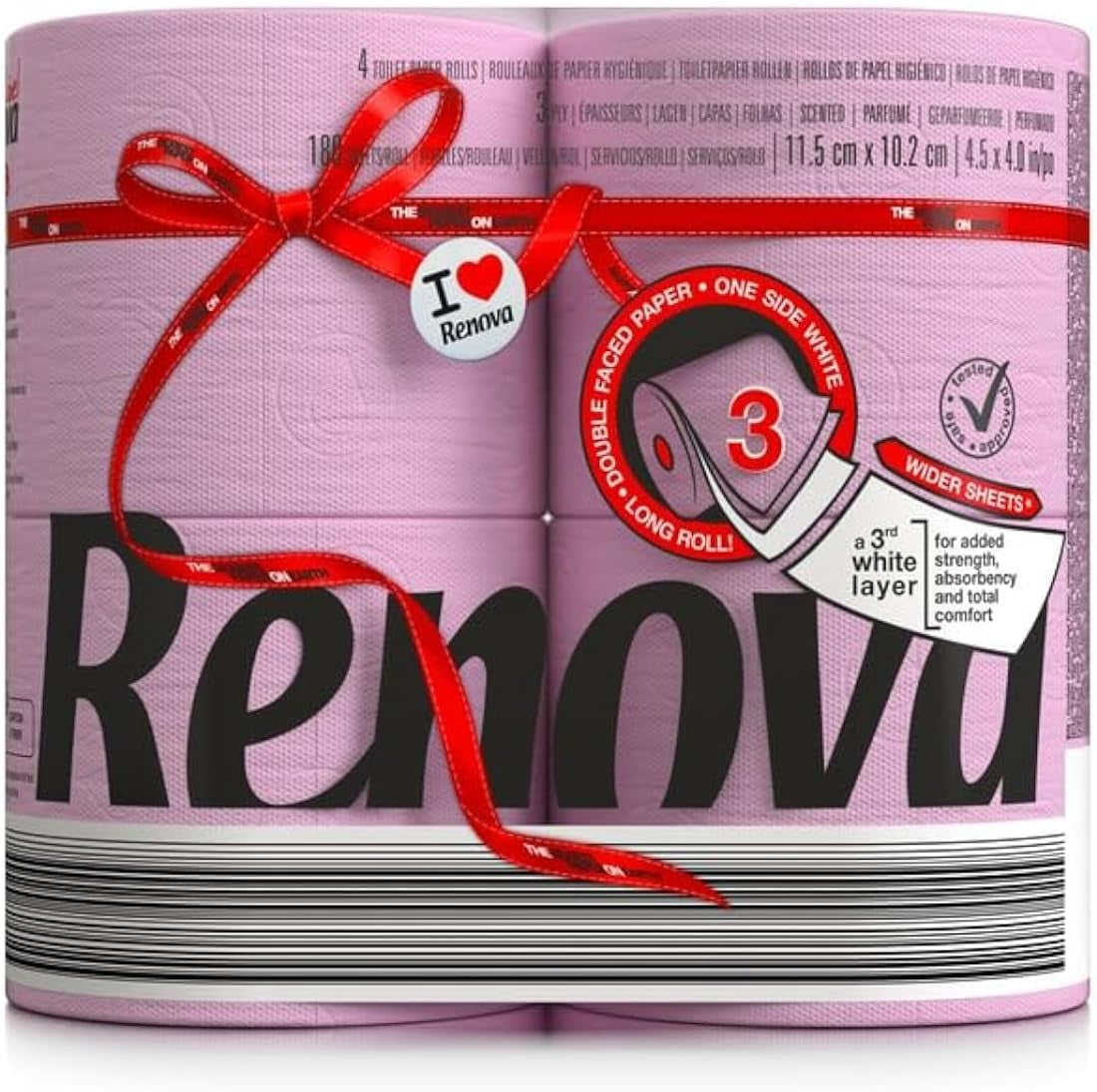 Renova toalettpapper, grönt, 4 rullar