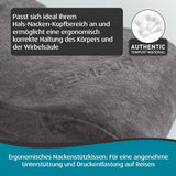 TEMPUR Memory Foam Resekudde, Ergonomisk nackkudde, inklusive bärväska, antracit, Mått 25 x 31 x 10/7 cm