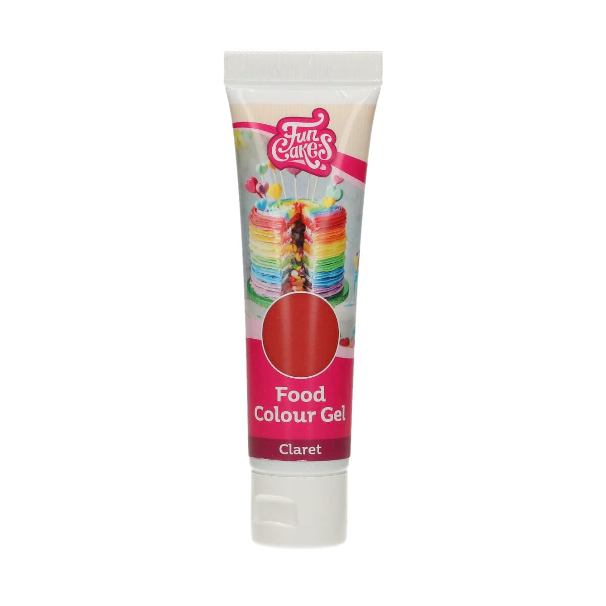 Funcakes Food Color Gel Claret: Högkoncentrerad karamellfärg för deg, grädde, fondant och marsipan. Enkel dosering. En droppe för att skapa livfulla färger. Halal. 30 g.