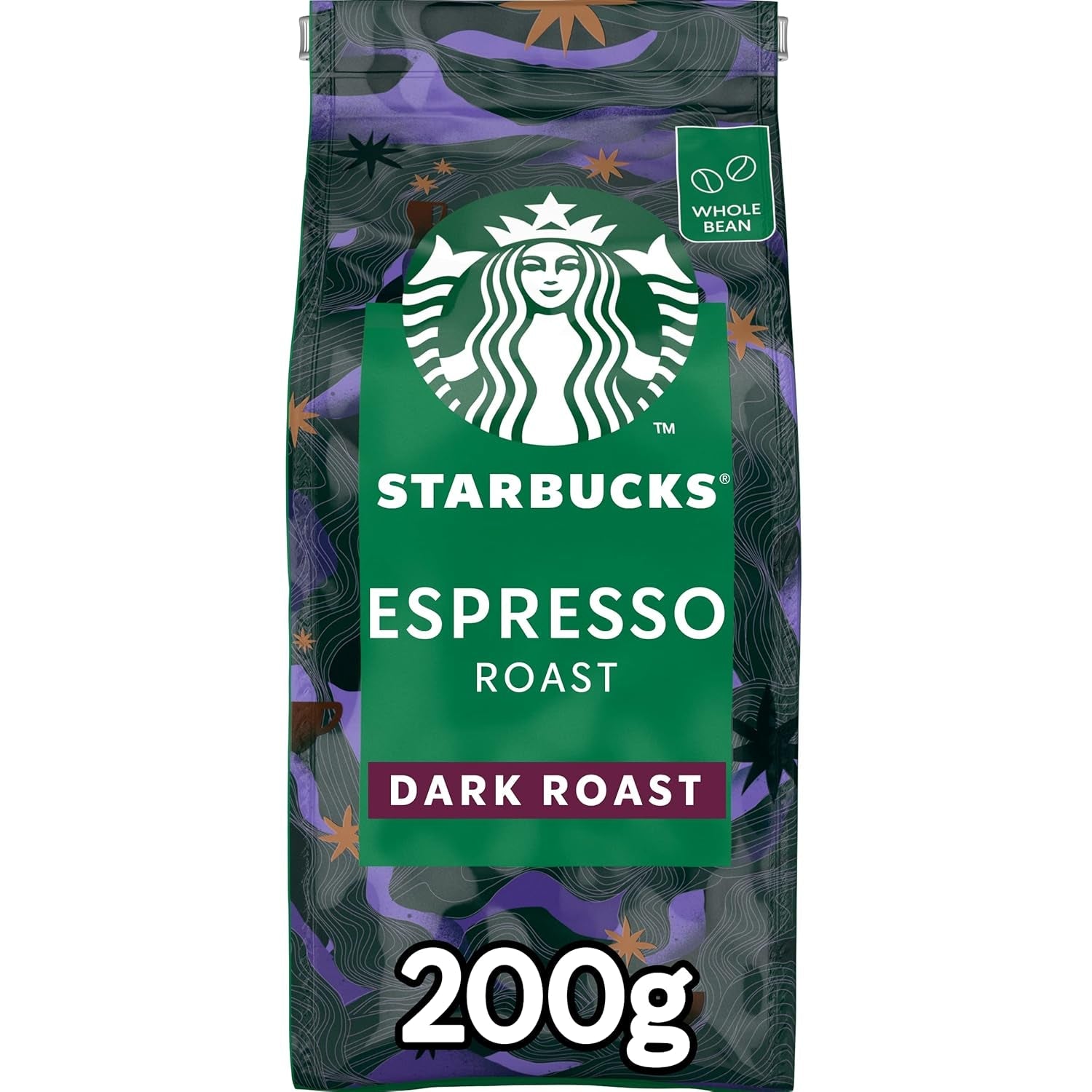 STARBUCKS Espresso Rost, Svart Rost, Hela Kaffebönor 200 g (Förpackning med 6)