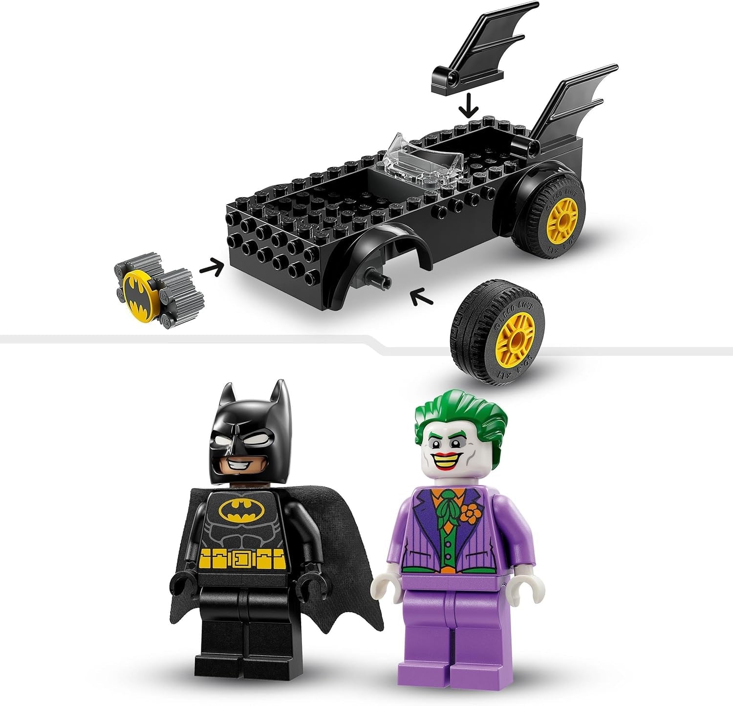 LEGO 76264 DC Chase in the Batmobile: Batman Vs. Joker leksaksbilsset, Superhjältestartset med 2 minifigurer, Leksak för förskolebarn, pojkar, flickor i åldern 4+, Snabb att montera Byggset Besuche den LEGO-Store