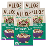 Allos osötad proteinmüsli | Ekologisk müsli | Havregryn | Spannmål till frukost | Vegansk (5 x 450 g), 1 st (pack om 5)